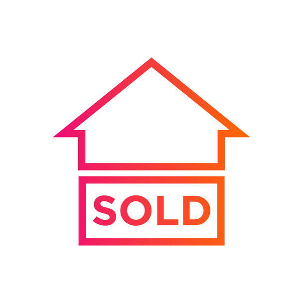 House sold sign icon - Vector, Image