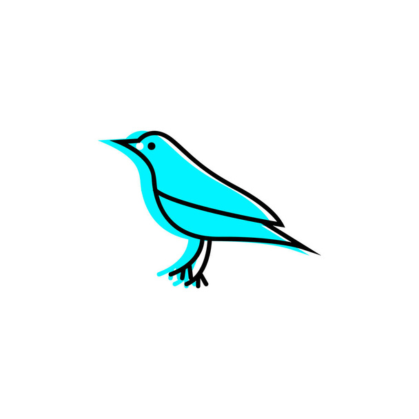 Vogel icoon plat. Illustratie van de vogel vector tekensymbool-vector - Vector, afbeelding