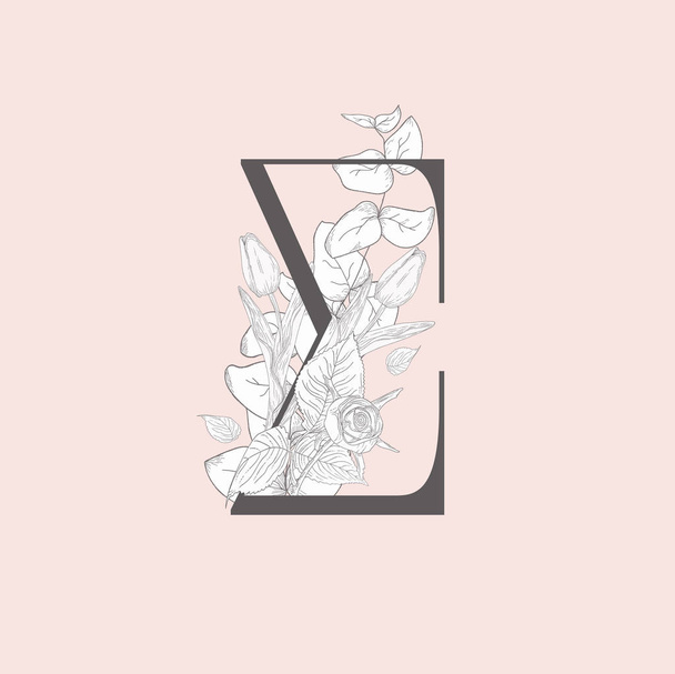 Vector Floral Elegant Ampersand Monogram and Logo - Vetor, Imagem