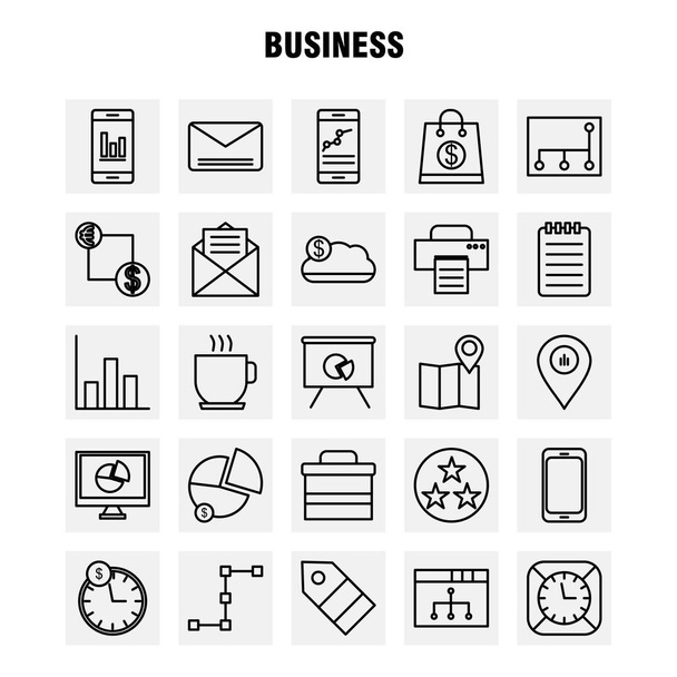 Business vonal ikonok beállítása Infographics, mobil Ux, Ui Kit és nyomtatott Design. A következők: Hálózat, Internet, közös, hálózati, Monitor, megosszák, keresés, számítógép, gyűjtemény Modern Infographic logó és piktogram. -Vektor - Vektor, kép