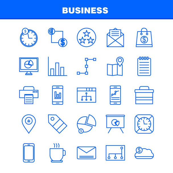 Business  Line Icons Set For Infographics, Mobile UX/UI Kit And Print Design. Include: Network, Internet, Sharing, Networking, Monitor, Share, Search, Computer, Collection Modern Infographic Logo and Pictogram. - Vector - Vector, Image