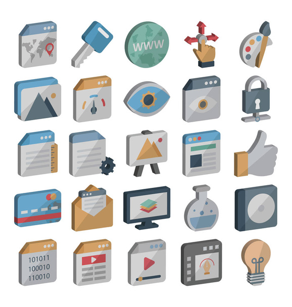 Web design and development isolated vector icons set editable  - Vector, Image