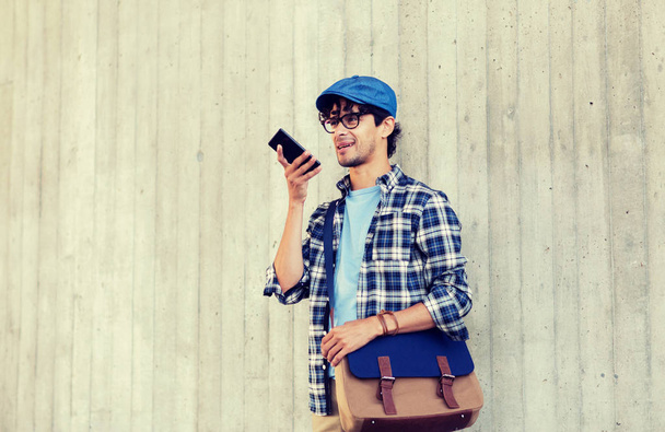 man using voice command or calling on smartphone - Valokuva, kuva