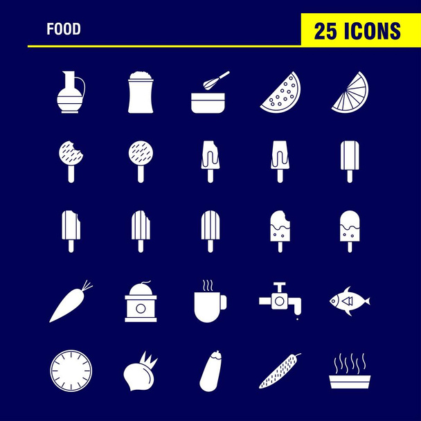 Yemek katı glif Icons Set için Infographics, mobil Ux/UI Kit ve baskı tasarımı. Şunları içerir: Karides, gıda, deniz ürünleri, yemek, yemek, yemek, mutfak, koleksiyonu Modern Infographic Logo ve piktogram. -Vektör - Vektör, Görsel