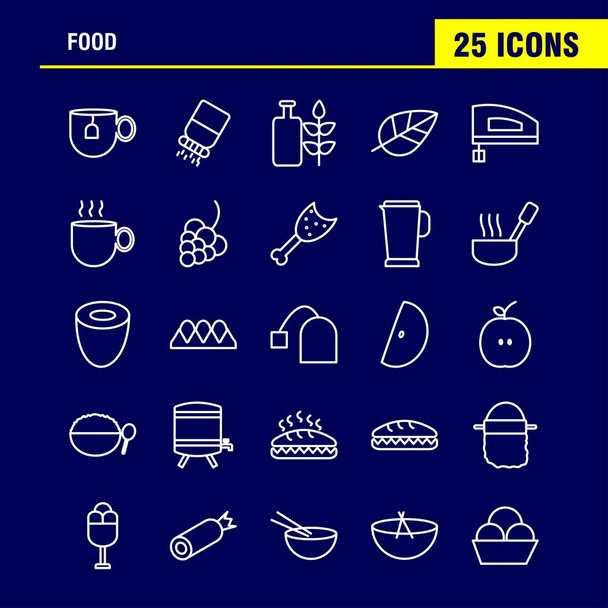 Élelmiszer-vonal ikonok beállítása Infographics, mobil Ux, Ui Kit, és Prin - Vektor, kép