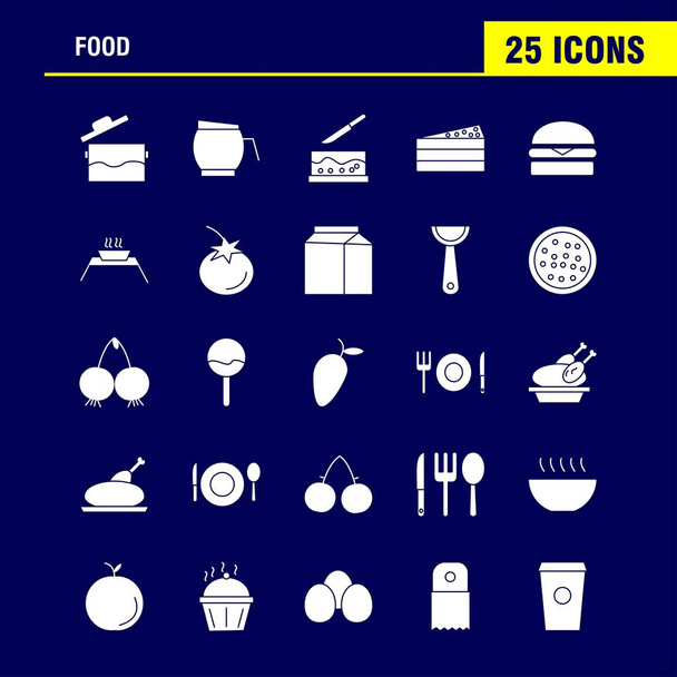 Food  Solid Glyph Icons Set For Infographics, Mobile UX/UI Kit And Print Design. Include: Spice, Chili, Hot, Pepper, Cake, Sweet, Food, Meal, Collection Modern Infographic Logo and Pictogram. - Vector - Vector, Image