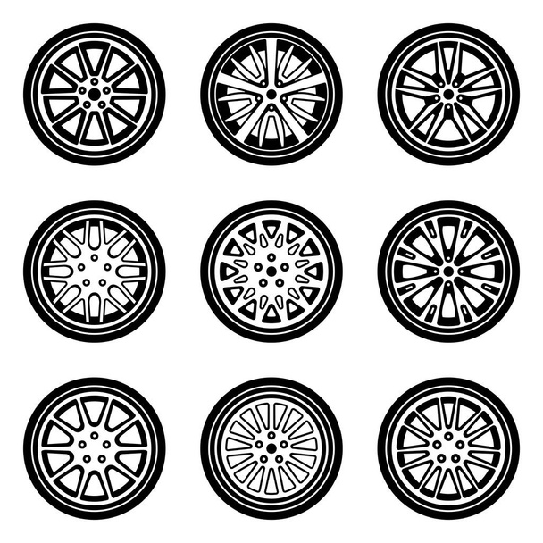 Car wheel. Flat icons. Vector illustration - Vector, Image