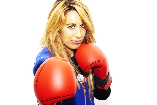 Hermosa mujer con guantes de boxeo
 - Foto, Imagen