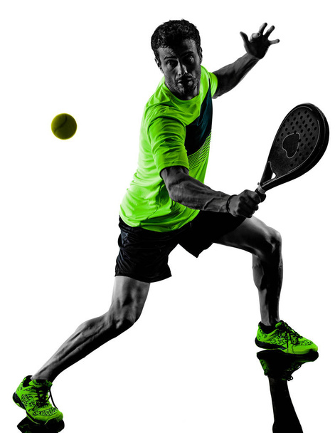 Padel tennis player man isolated white background - Φωτογραφία, εικόνα