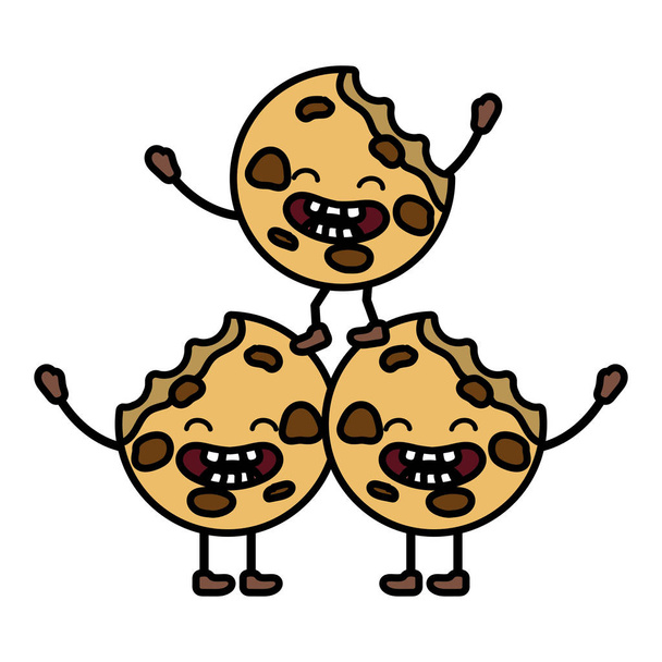 甘いクッキー漫画 - ベクター画像