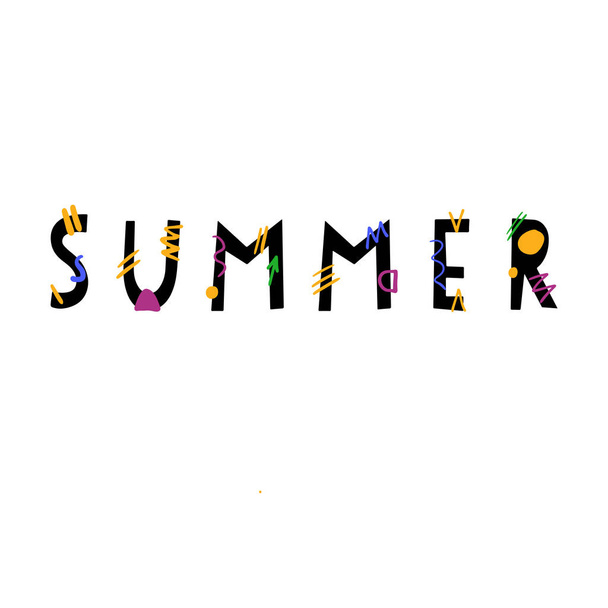 Summer hand drawn lettering. - Vector, Image