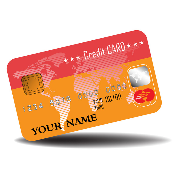 Orange credit card - Vetor, Imagem