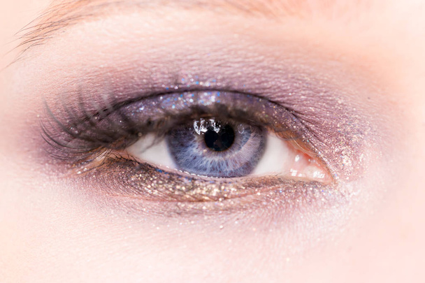 Makeup of one eye close up - Φωτογραφία, εικόνα
