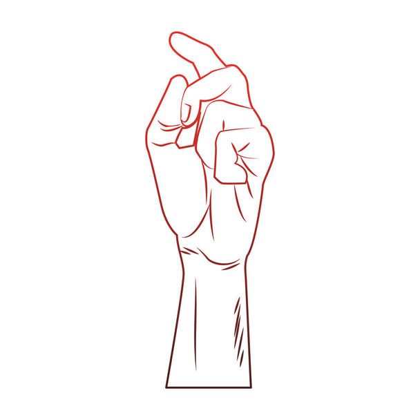 Käsi napsauttamalla sormet pop art punaiset viivat
 - Vektori, kuva