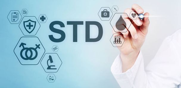 STD test sexsual přenášené nemoci diagnóza zdravotnické koncepce. - Fotografie, Obrázek