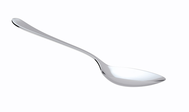 Silver spoon elszigetelt fehér a vágógörbét. 3D render - Fotó, kép
