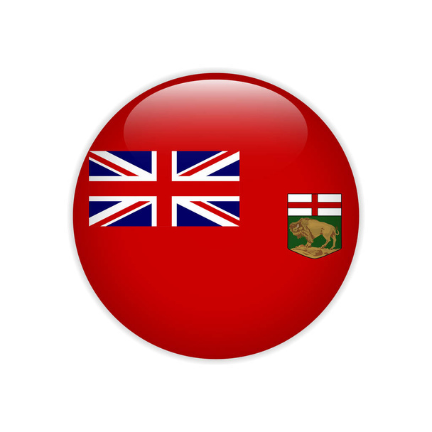 Bayrak Manitoba düğmesini - Vektör, Görsel