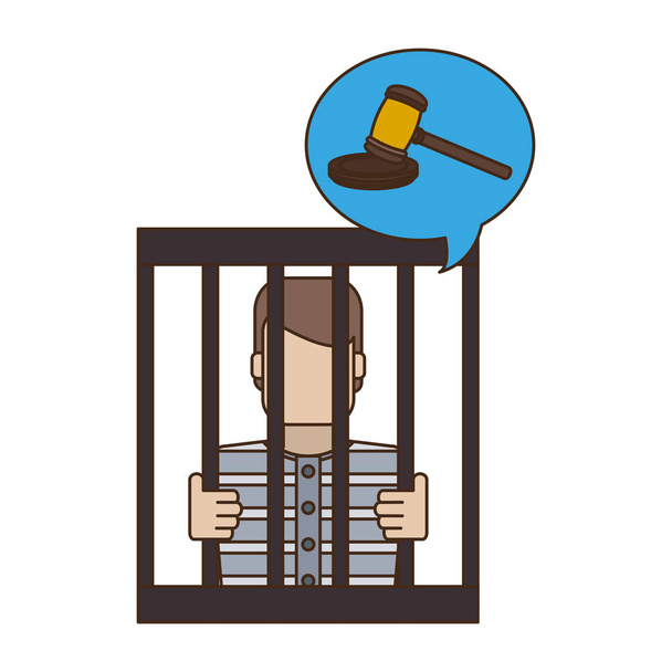 κρατούμενος στη φυλακή - Διάνυσμα, εικόνα