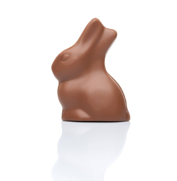 Chocolate Easter bunny on white background - Foto, Imagen