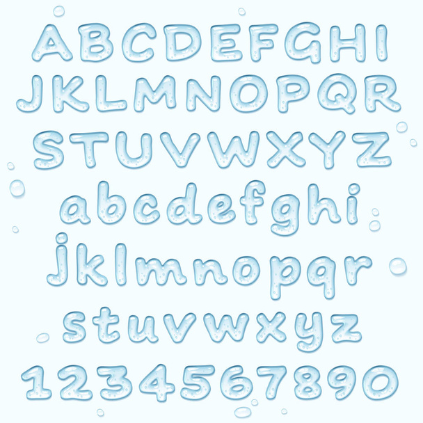 εικονογράφηση γραμματοσειρά σταγόνα μπλε νερό - Διάνυσμα, εικόνα