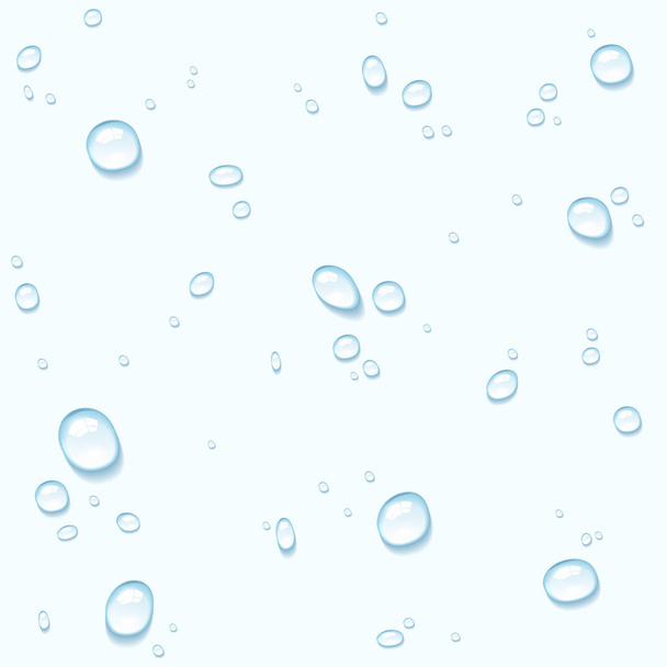 mavi arka plan illüstrasyon üzerinde su damlaları - Vektör, Görsel