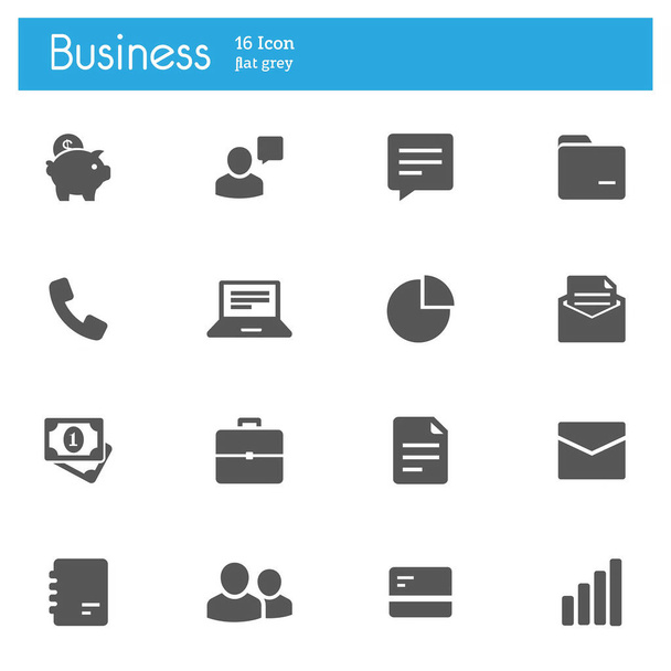 Iconos planos de negocios y finanzas - Vector, Imagen