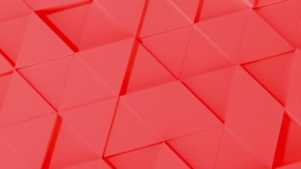 抽象的な3d 幾何学的赤三角壁アニメーション。4k コンピュータレンダリングフッテージ。ループ. - 映像、動画