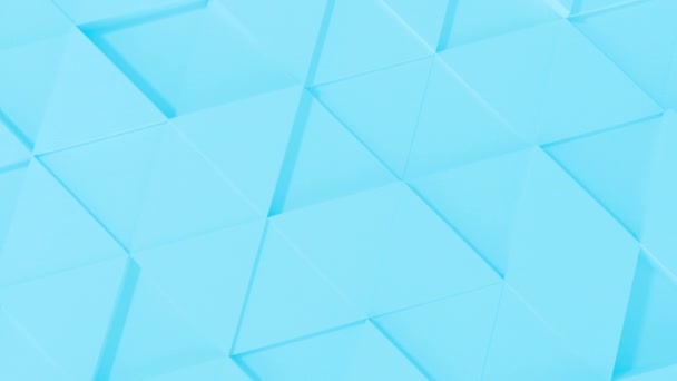 abstrakte 3D geometrische Wandanimation mit blauem Dreieck. 4k Computer-Rendering-Material. Schleife. - Filmmaterial, Video
