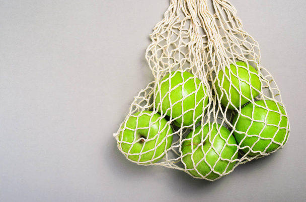 Omenat mesh laukku, uudelleenkäytettäviä Eco ystävällinen puuvilla laukku
 - Valokuva, kuva