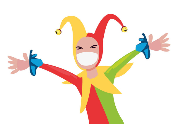 cheerful jester comic - Vector, Image