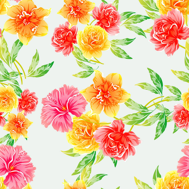illustration vectorielle de fleurs vives motif fond
 - Vecteur, image