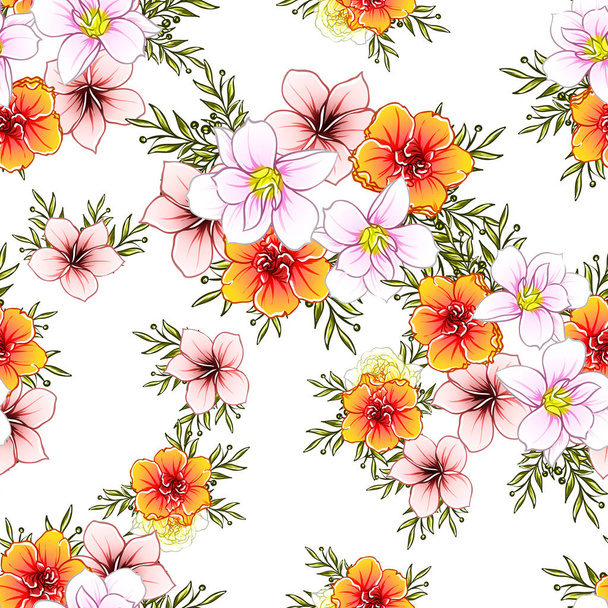 vector illustration of bright flowers pattern background - Vector, Image