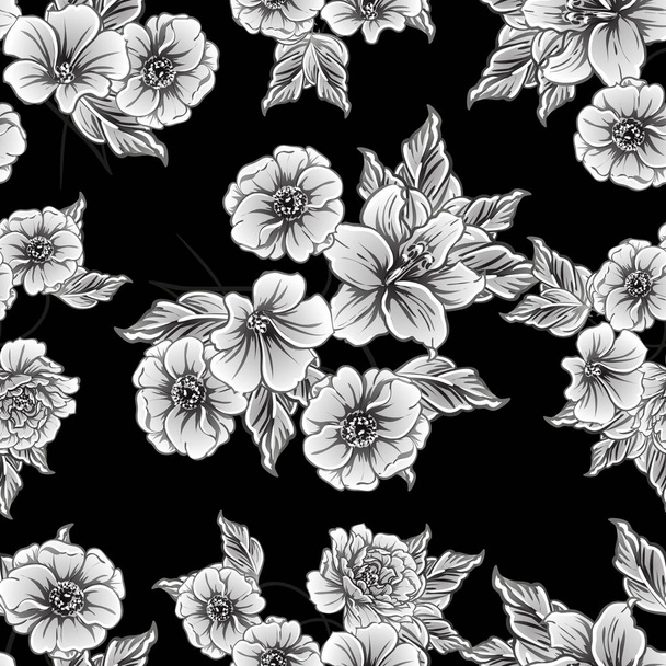 Vector εικονογράφηση της εκλεκτής ποιότητας λουλούδια μοτίβο φόντου - Διάνυσμα, εικόνα