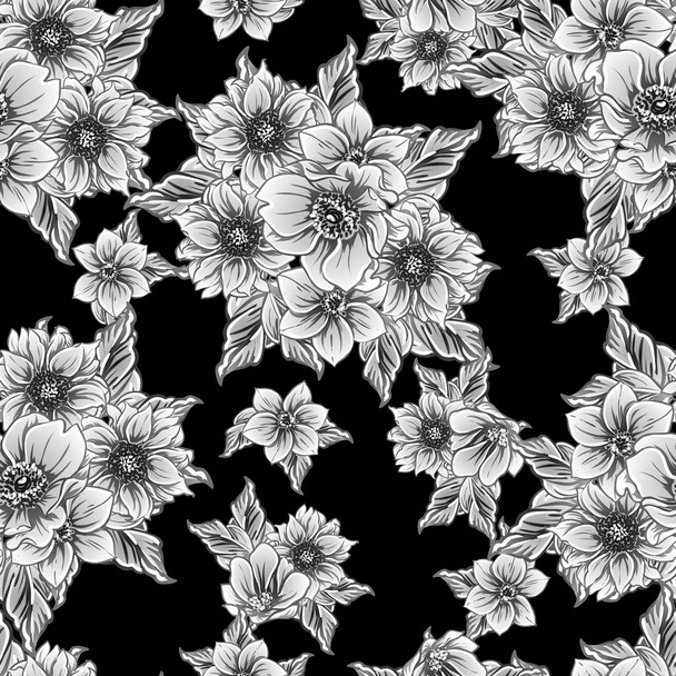 ilustracja wektorowa vintage kwiaty wzór tła - Wektor, obraz