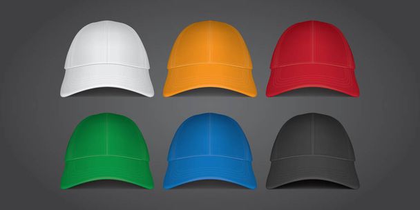 multicolored caps on a dark background - Vektör, Görsel
