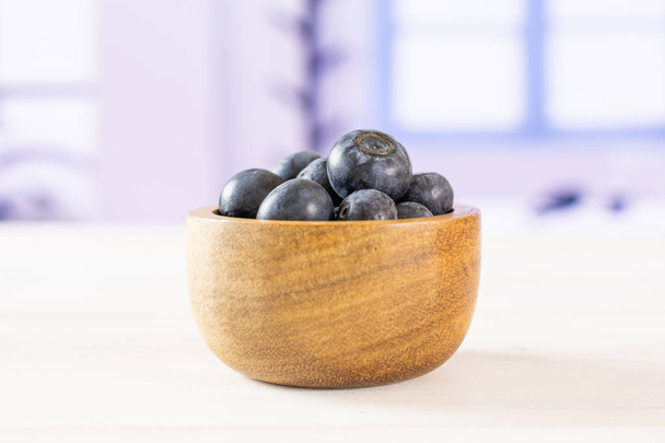 Fresh sweet blueberry with blue window - Foto, imagen