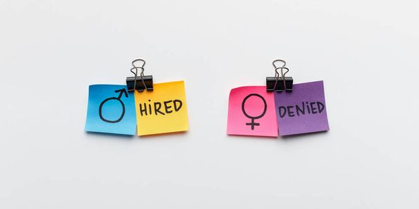 Pojem diskriminace mezi muži a ženami v zaměstnání. - Fotografie, Obrázek