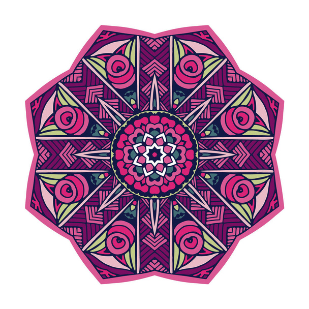 Zen art inspired vector flower mandala design - Διάνυσμα, εικόνα