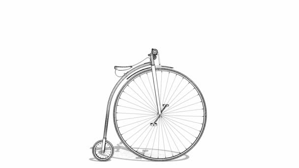Penny-Farthing Bicycle Animation - Footage, Video