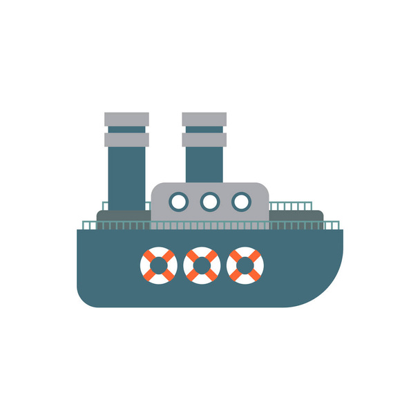Steamship cartoon style isolated. Ship Vector Illustration - Вектор,изображение