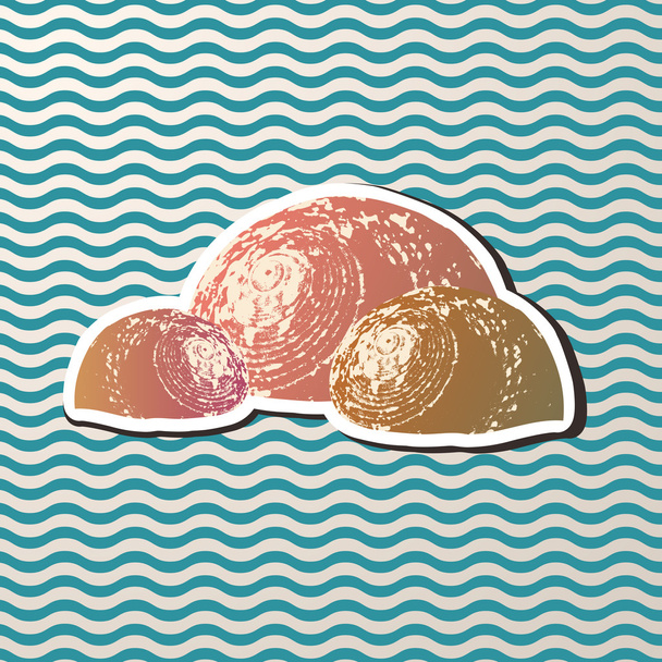 vintage style set von sea snail shell illustration - Vektor, Bild