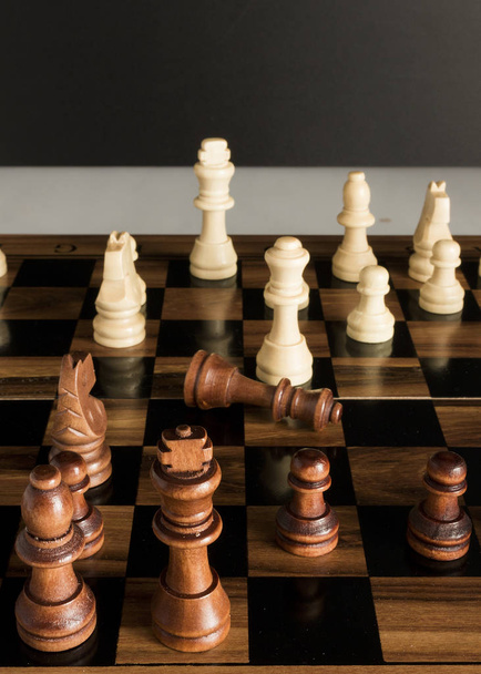 Chess photographed on a chessboard - 写真・画像