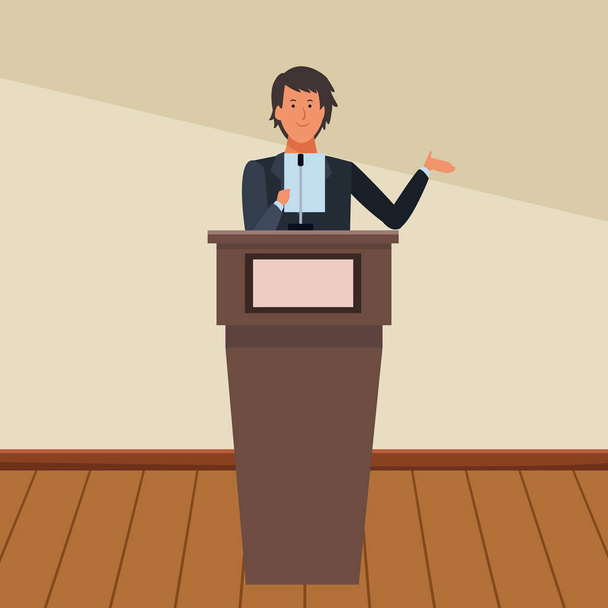 man in a podium - Vector, Image