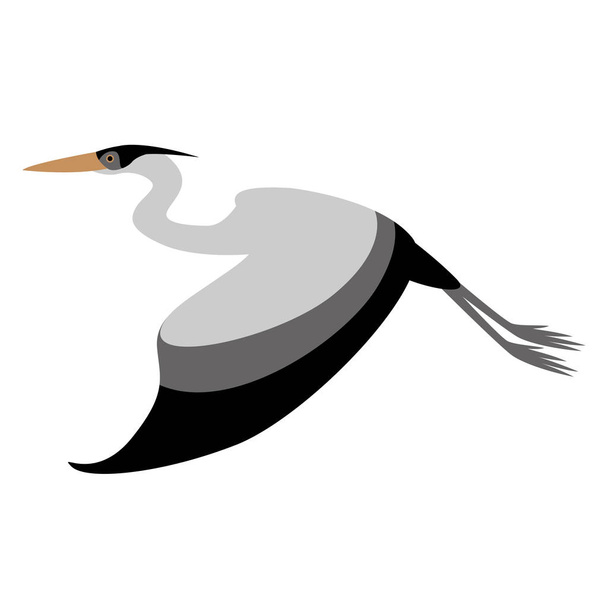 heron, vector illustration,flat style,profile  - Vector, Image