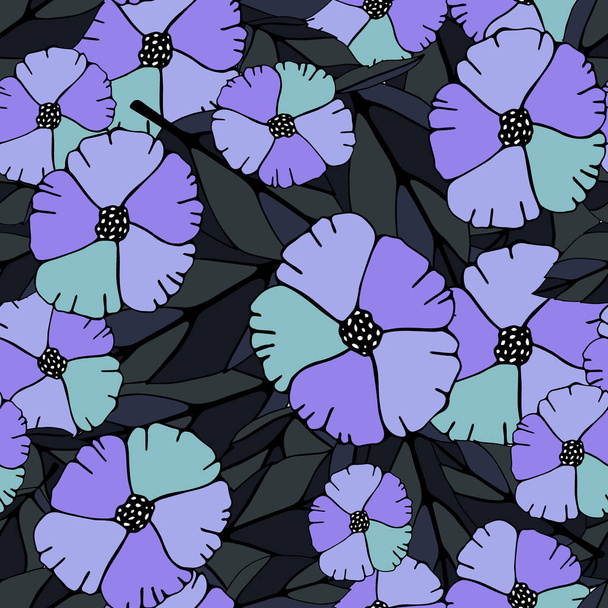 花シームレスな装飾。ベクトルのシームレスパターン - ベクター画像