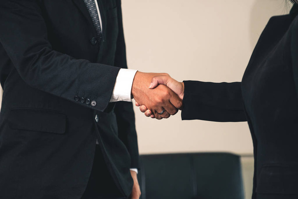 Business people handshake agreement in office. - Фото, изображение
