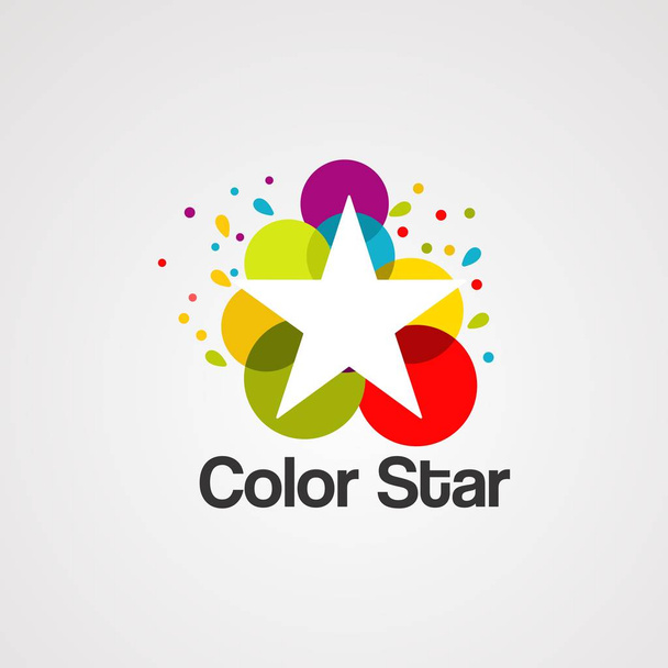 colorful star with bubble logo vector, icon, element, and template for company - Vektör, Görsel