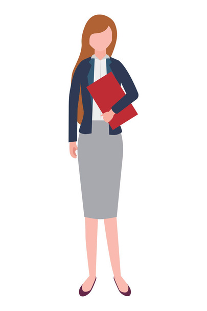business woman standing character - Vektor, kép