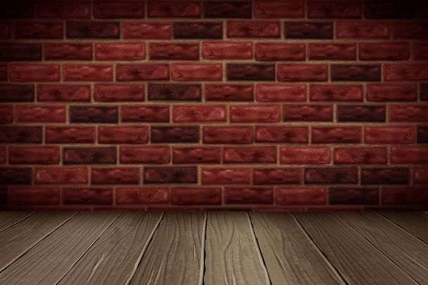 レトロな赤レンガ壁の背景 - ベクター画像