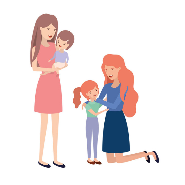 Женщины с детьми персонаж аватар
 - Вектор,изображение